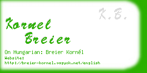 kornel breier business card